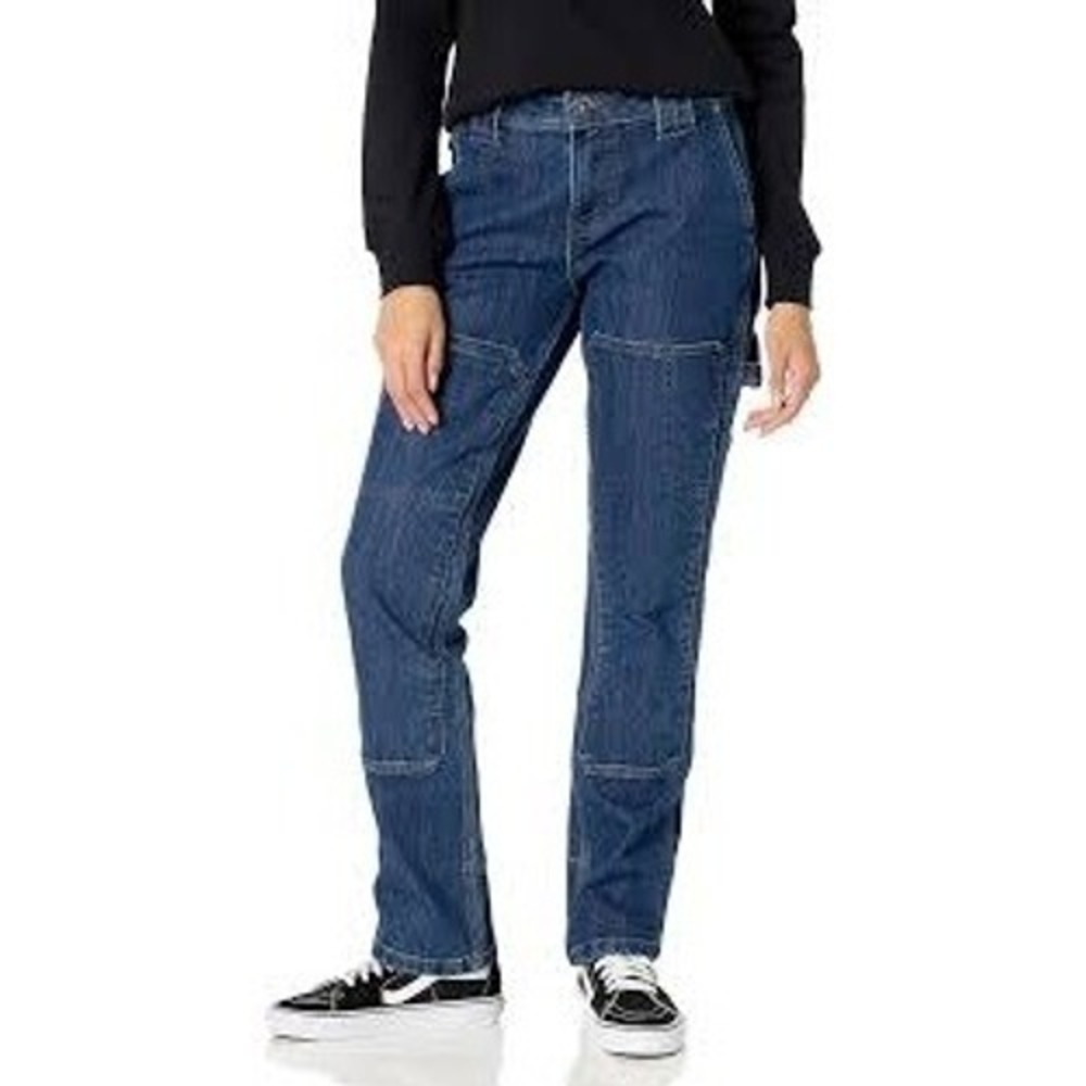 Dickies Flex Womens Carpenter Jeans Blue Double Knee Work Pants Size 12/32